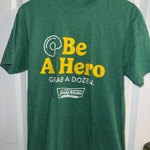 Port Authority Green Tee with Yellow and White Print